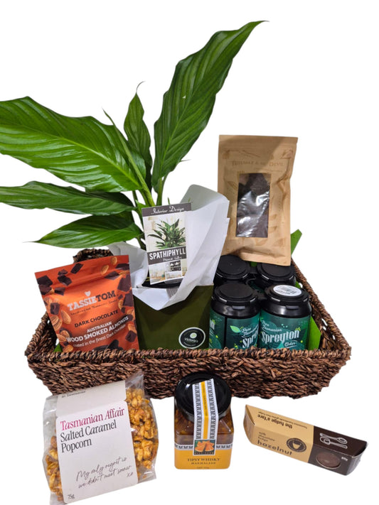 Tassie made Dad Hamper with Plant