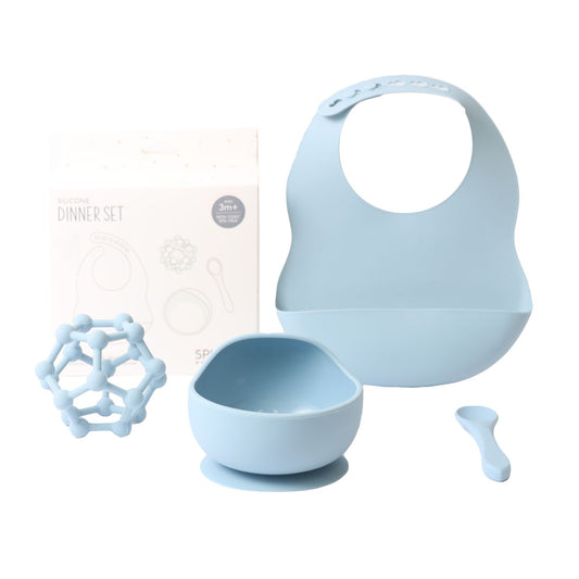 Baby Silicone Dinner Set - Blue